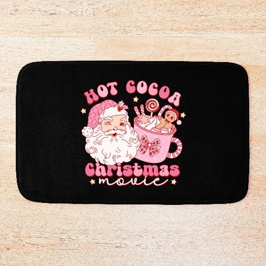 Hot cocoa Christmas movie Bath Mats