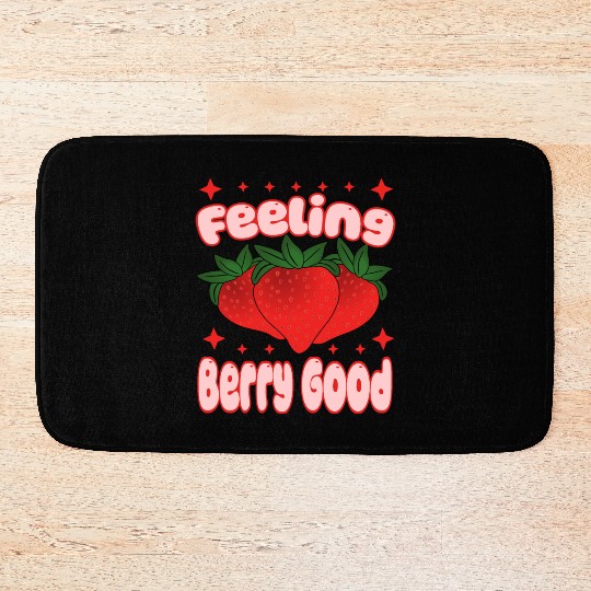 Feeling Berry Good Strawberry Design Bath Mats