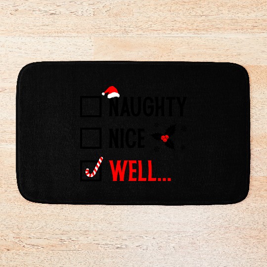 Naughty or Nice Funny Christmas Bath Mats