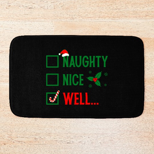 Naughty or Nice Funny Christmas Bath Mats