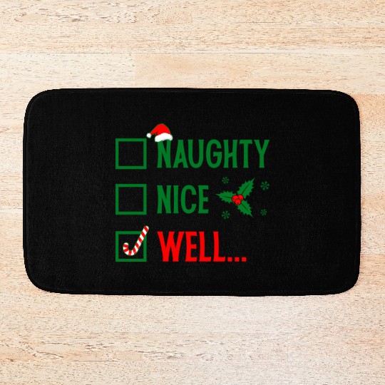 Naughty or Nice Funny Christmas Bath Mats