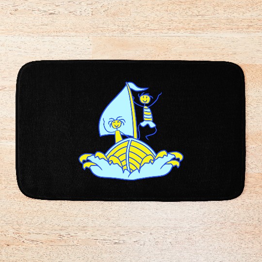 2 Kids Sailing Fun Two Siblings Best Friends Team Bath Mats