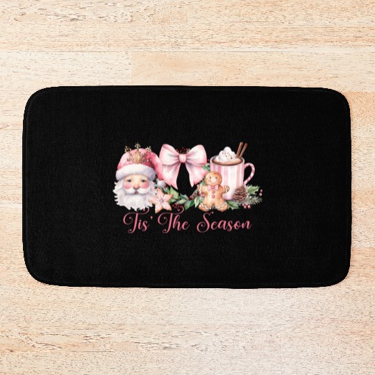 Pink Tis The Season Set Pink Bath Mats