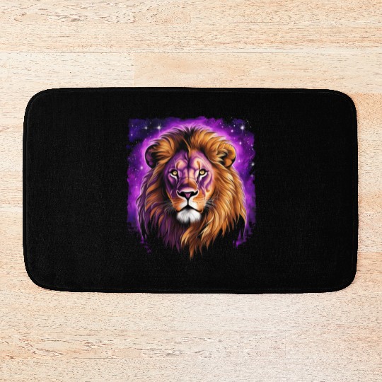 Starry Night Bath Mats design of lion Rembrandt style