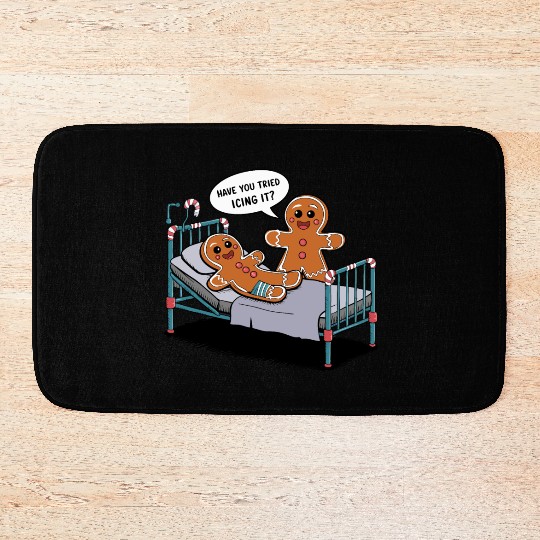 Christmas Gingerbread Hospital Humor Bath Mats