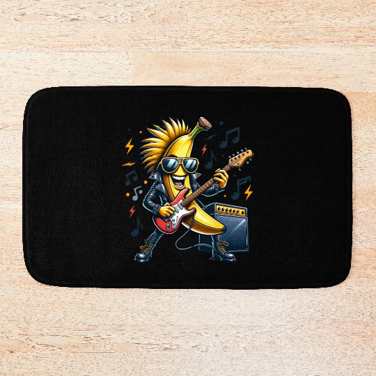 Rockin’ Banana Guitar Cool Vibes Bath Mats