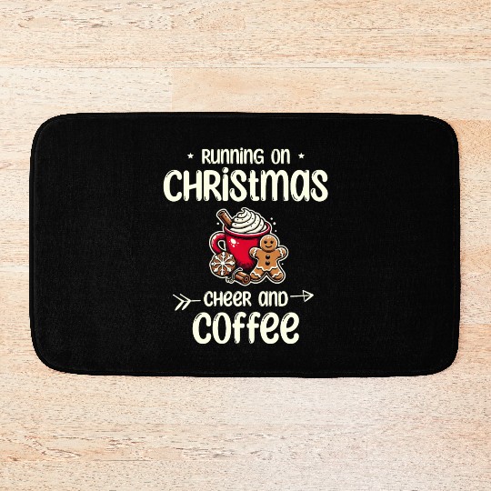 Running Christmas cheer coffe Holiday Energy Lover Bath Mats