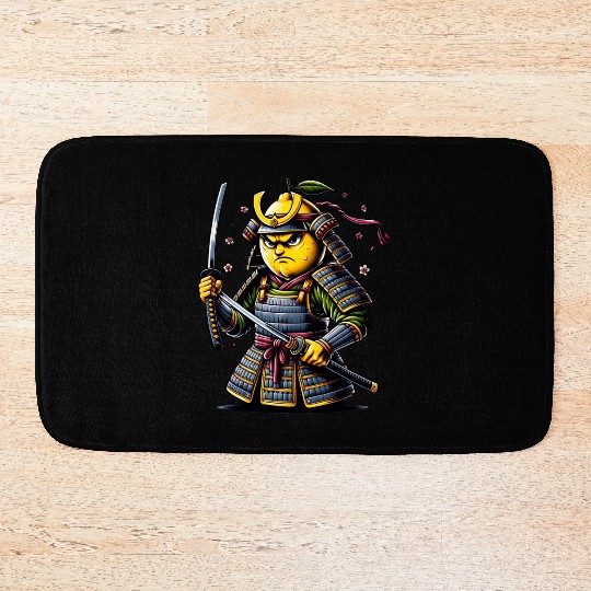 Samurai Lemon Warrior Blossom Art Bath Mats