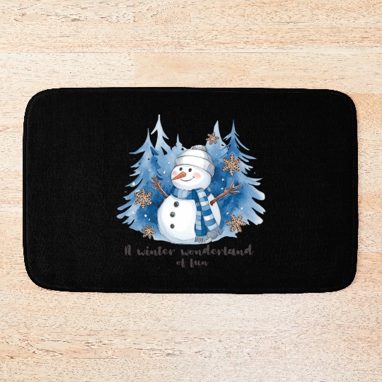 Snowman Christmas, Merry Christmas Bath Mats