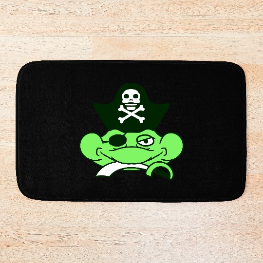 Frog Captain Hat Toad Funny Cool Comic Cartoon Fun Bath Mats