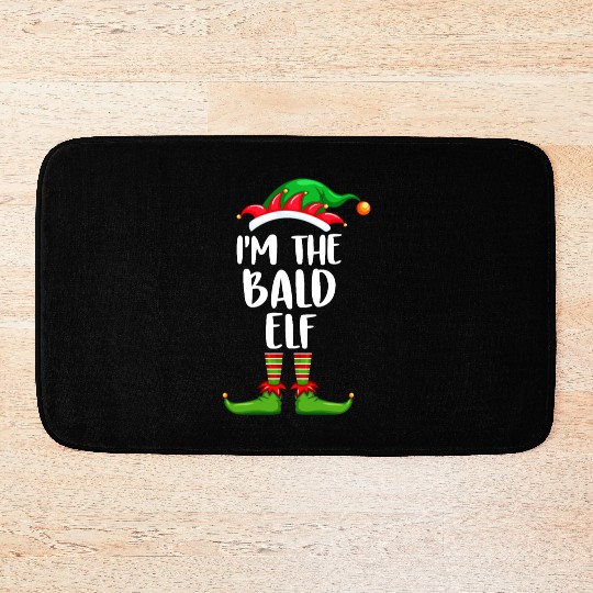 I'm The Bald Elf Bath Mats Matching Family Christmas