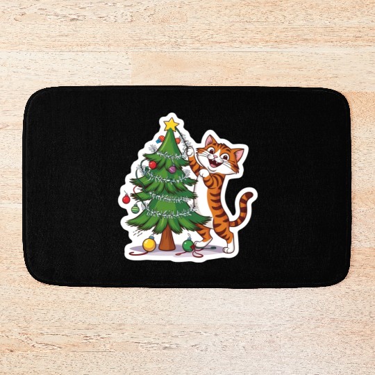 Climbing the Christmas Spirit Bath Mats