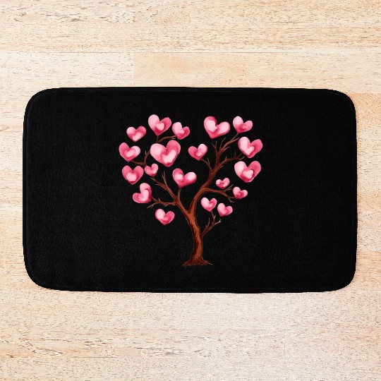 Heart Tree, Valentines Day Bath Mats