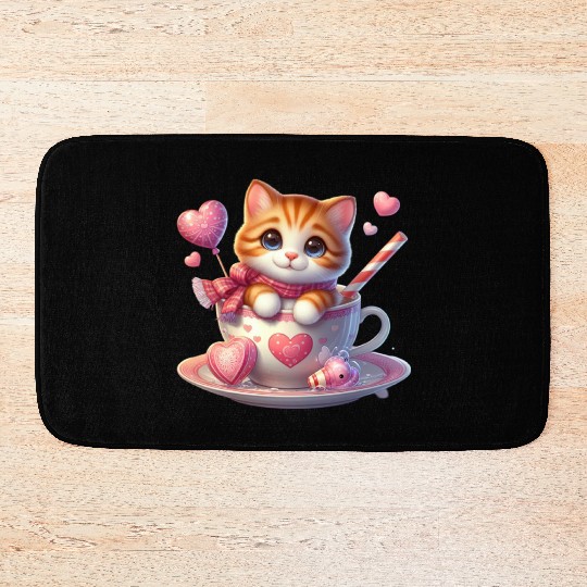 Happy Valentines Day, Valentin Retro Bath Mats