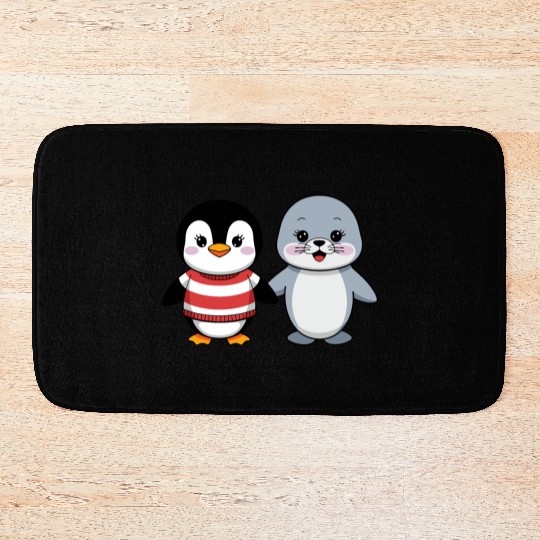 Penguin and Seal Friends Bath Mats