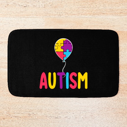 Autism Awareness Balloon - Spread Love and Support Bath Mats