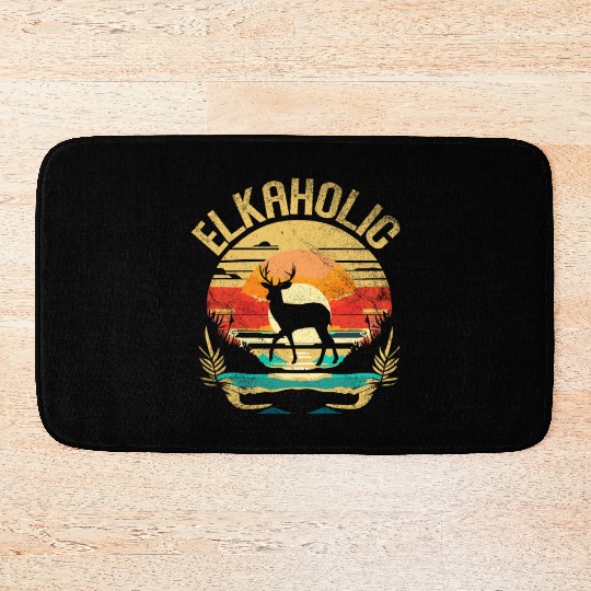 Elk Hunting Elkaholic Hunters Bath Mats