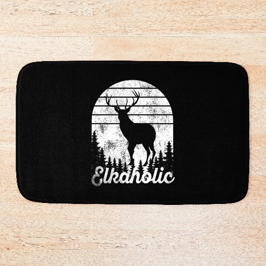 Elk Hunting Elkaholic Hunters Bath Mats