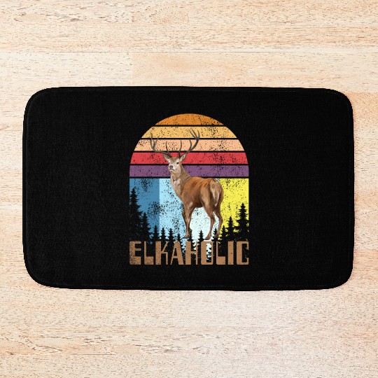 Elk Hunting Elkaholic Hunters Bath Mats