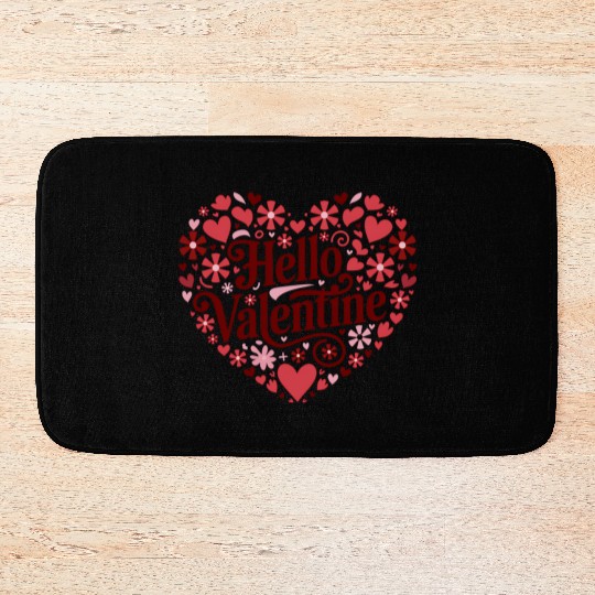 Hello Valentine Sublimation Bath Mats