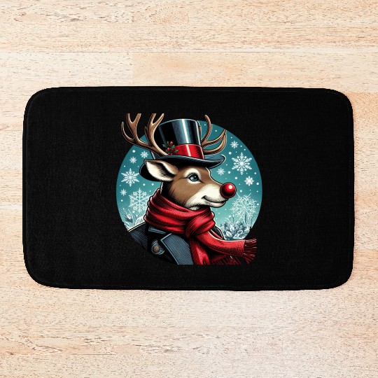 Vintage Red-Nosed Reindeer: Perfect For Christmas Bath Mats