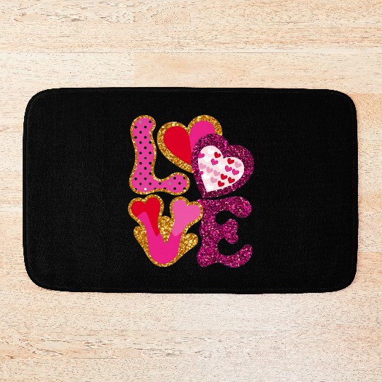 Valentines Cute, Valentine Retro Bath Mats