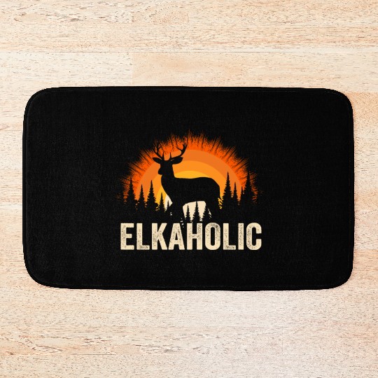 Elk Hunting Elkaholic Hunters Bath Mats