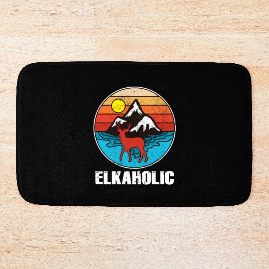 Elk Hunting Elkaholic Hunters Bath Mats