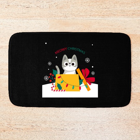 Meowy Christmas Surprise! Bath Mats