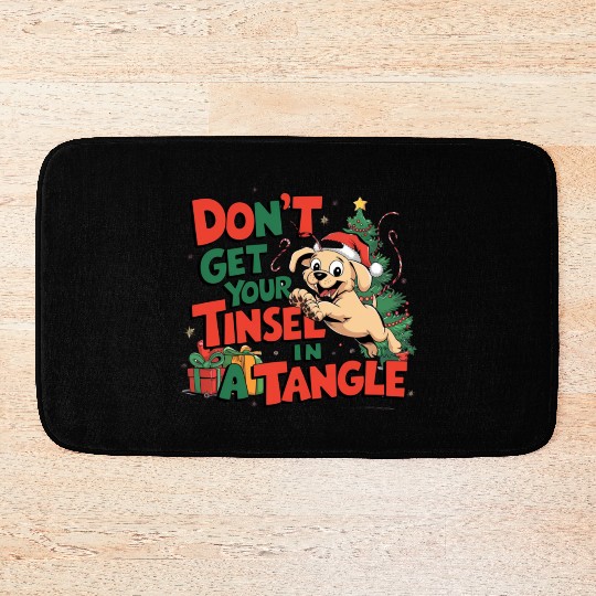 Puppy Tinsel in a Tangle Bath Mats