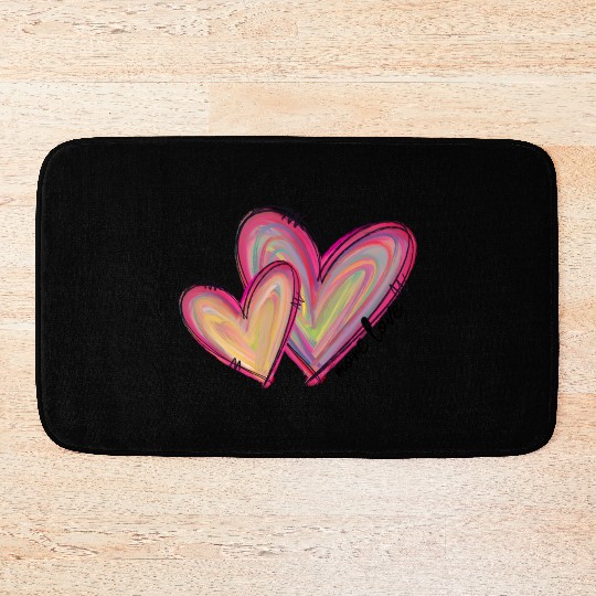 Valentines Retro, Happy Valentine Day Bath Mats