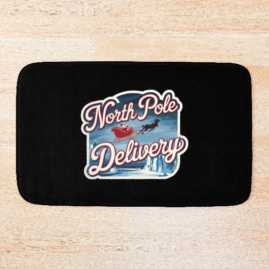 Magical Arctic Night Santa Sleigh North Pole Bath Mats