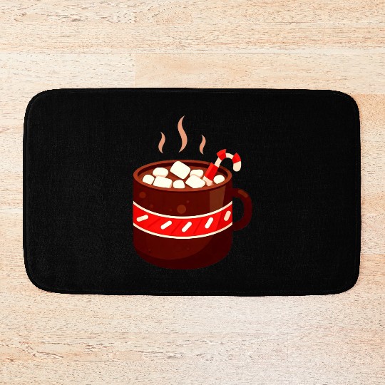 Cozy Hot Chocolate Mug Design Bath Mats