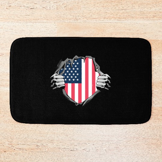 Bold American Flag Inside Design Bath Mats