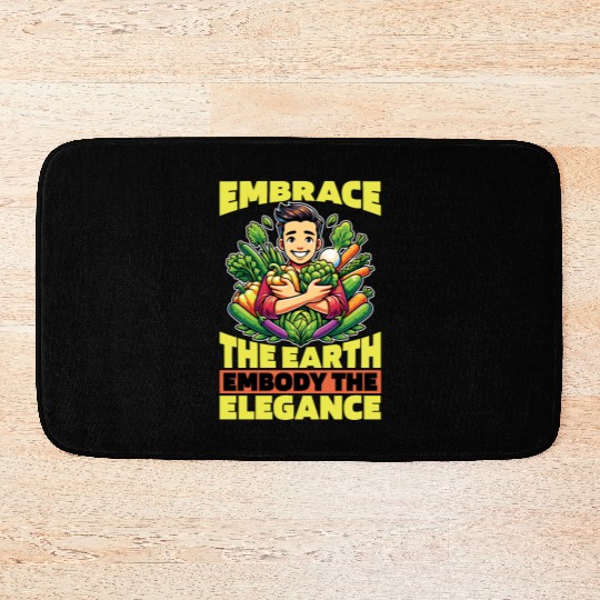 Vegetarian Embrace The Earth Veganism Vegetarians Bath Mats