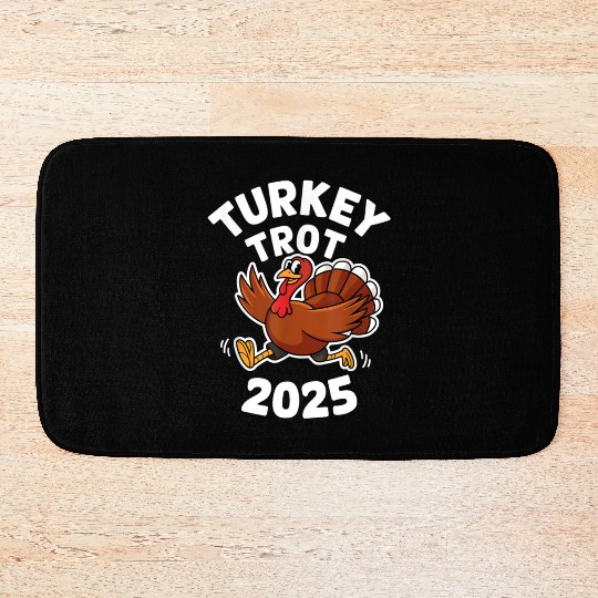 Funny Thanksgiving Turkey Trot 2025 Bath Mats