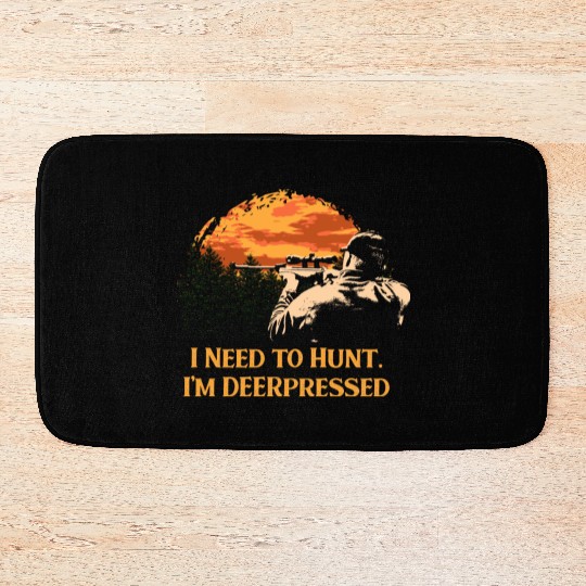 Im DEERpressed Deer Hunting Elk Hunter Funny Dad J Bath Mats