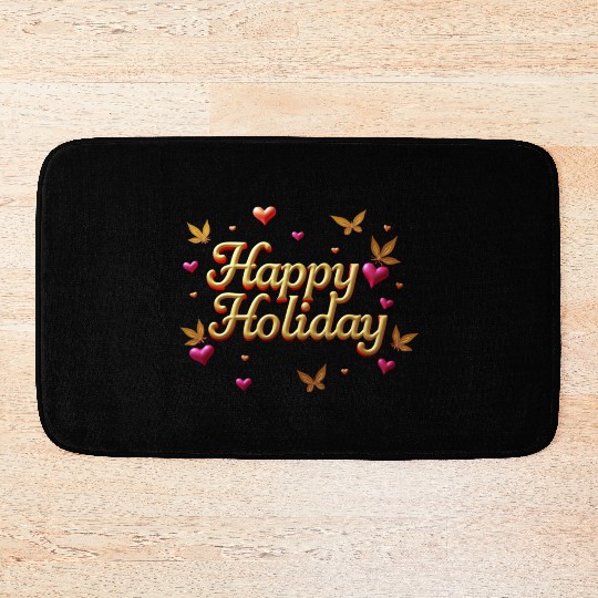 Happy Holidays - Butterflies Wishing Bath Mats