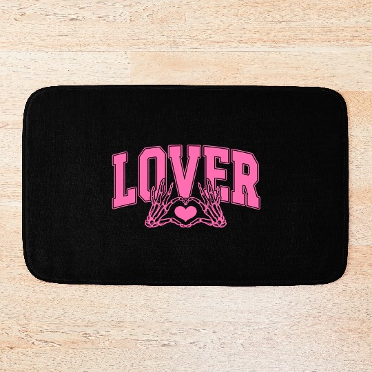 Skeleton Hand Heart Lover Valentine's Day Design Bath Mats