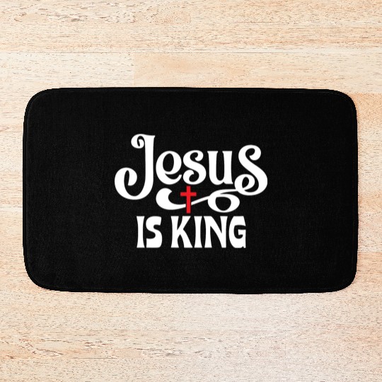 Jesus Is King Love Jesus Christian Christmas Bath Mats