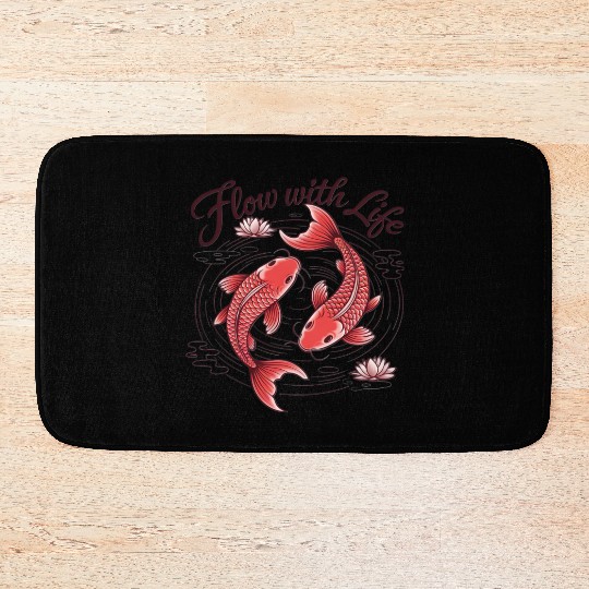 Koi Fish Flow With Life Bath Mats