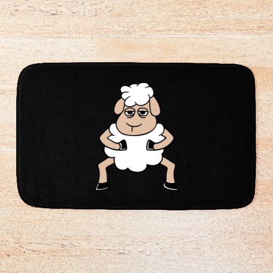 Sheep Tired Bored Look Standing Cute Cool Cartoon Bath Mats