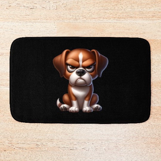 Grumpy Patriotic Dog – Funny Pet Lover Design Bath Mats