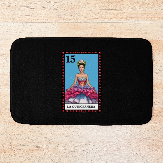 Lotería Quinceañera, Mis XV Hispanic Birthday Bath Mats