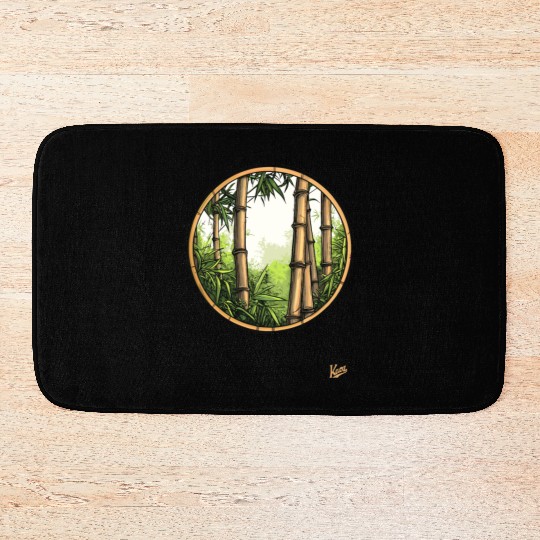 Serene Bamboo Forest Bath Mats