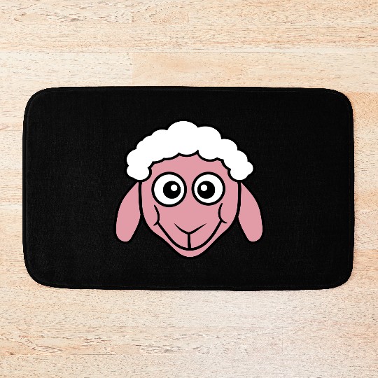 Sheep Face Head Cute Small Baby Lamb Sweet Comic Bath Mats