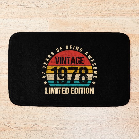 Vintage 1978 Limited Edition 47th Birthday Gift Bath Mats
