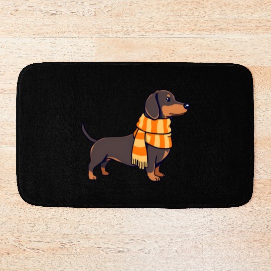 Dachshund in Winter Bath Mats