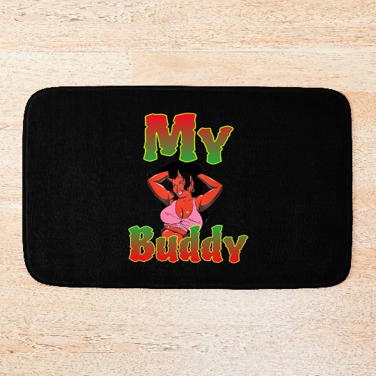 My Devil Buddy Illustration Bath Mats