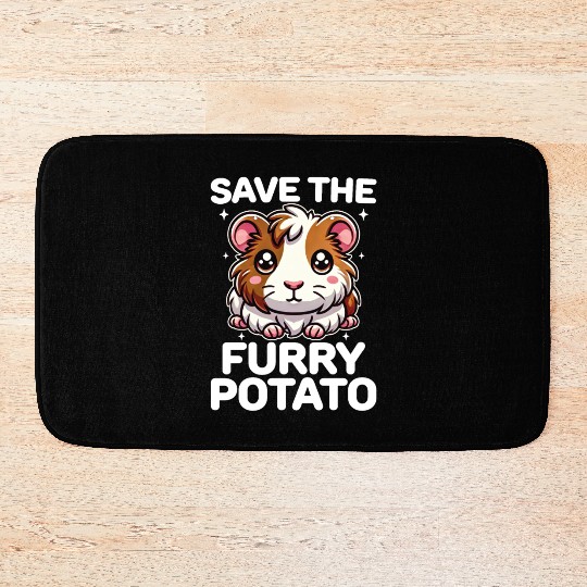 Save the Furry Potato Funny Guinea Pig Cute Kawaii Bath Mats